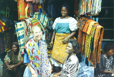  Kumasi, Ghana, 1993. Ghanaians love bright colors. A large section of the market in Kumasi is dedicated to selling cloth for dresses and other clothing. Photo by Peace Corps Volunteer Wayne Breslyn.