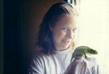 Bawku, Ghana, 1994. Chameleons are common in Ghana but feared for spiritual reasons. Chameleons are thought to bring bad luck. Photo by Peace Corps Volunteer Wayne Breslyn.