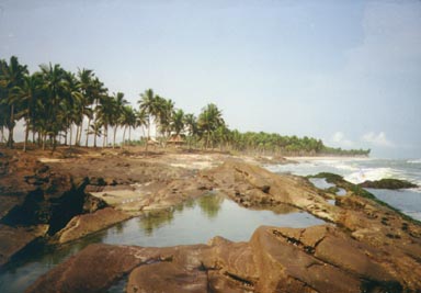   Elmina, Ghana, 1993. Once called the Gold Coast, Ghana has many beautiful beaches. Tidal     pools form at high tide and are full of interesting creatures. Photo by Peace Corps Volunteer Wayne Breslyn.